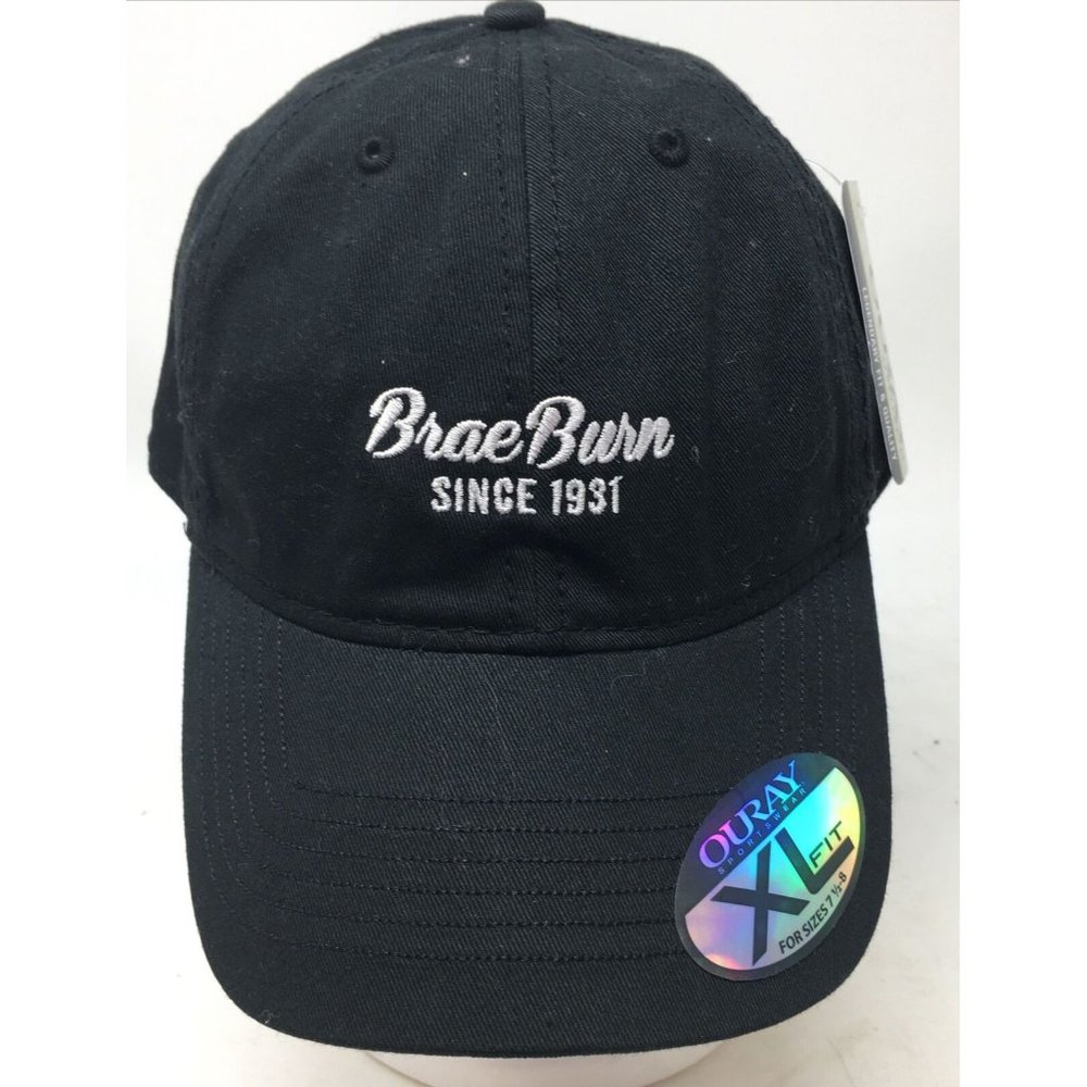 Ouray Brae Burn Embroidered Black 100% Cotton Baseball Cap Hat Adjustable New